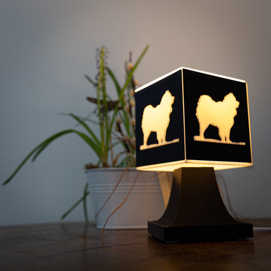 Design-Lampe "Hund / Samojede" - im Bundle mit Leuchtmittel warmweiß