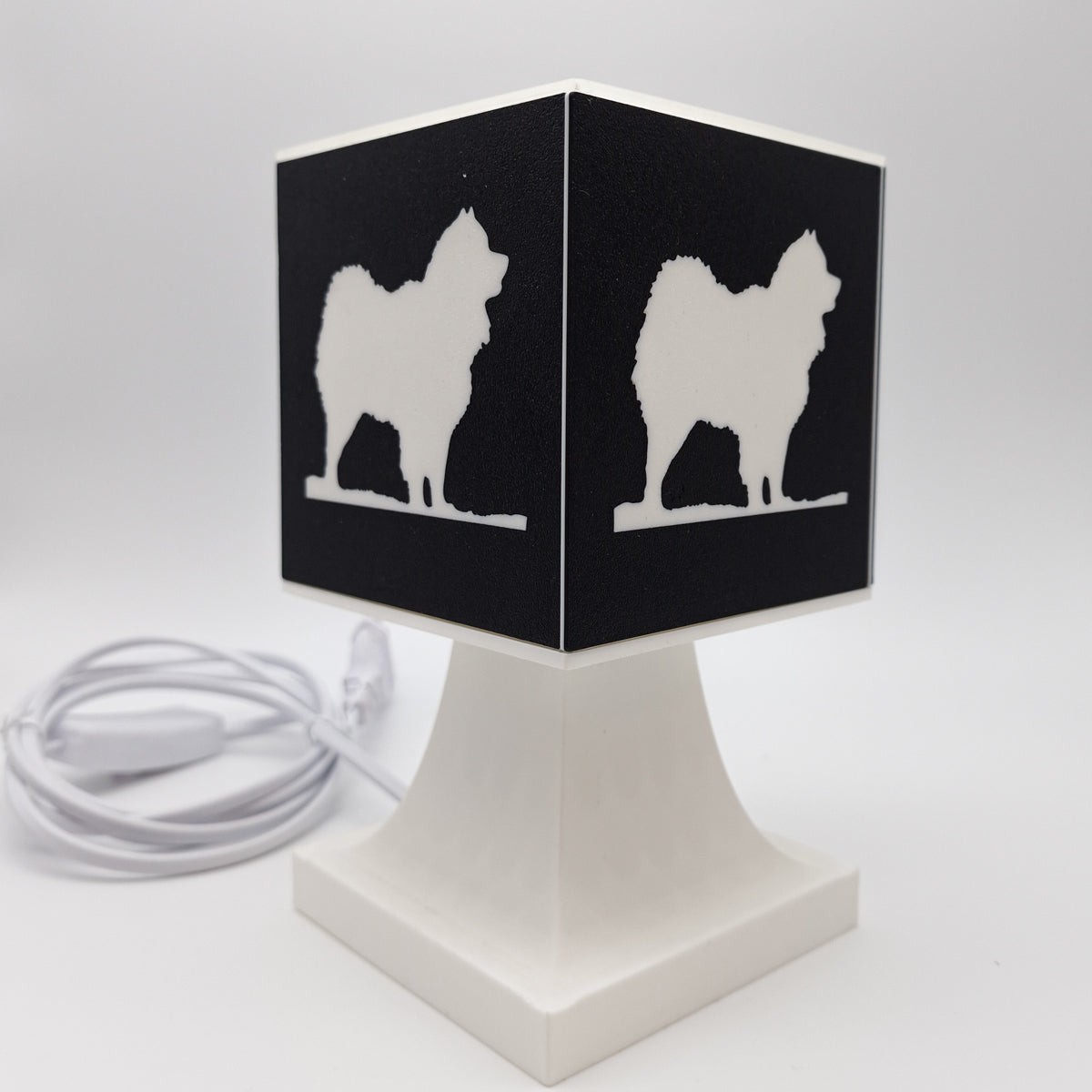 Design-Lampe "Hund / Samojede" - im Bundle mit Leuchtmittel warmweiß