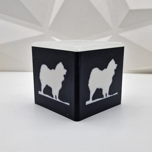 Design Cube "Hund/Samojede" - leuchtender Würfel mit Samojede Logo