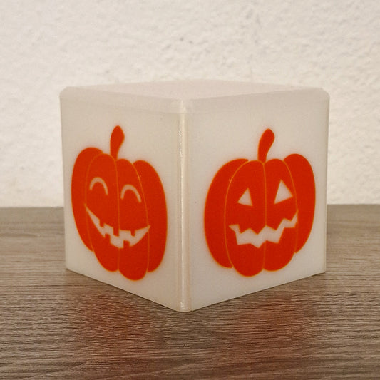 Design Cube "Halloween Kürbis" - leuchtender Würfel für Halloween